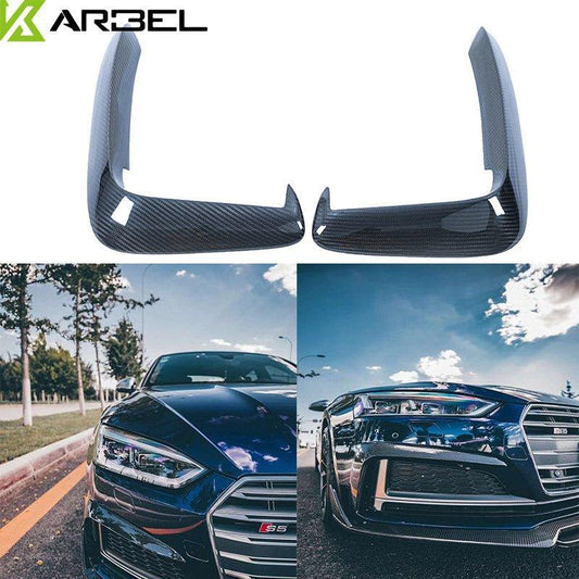 Audi S5 A5 (with s-line bumper, does not base model) B9 2017-2019 with Aftermarket Parts - Upper Valences Pre-preg Carbon Fiber from Karbel Carbon
