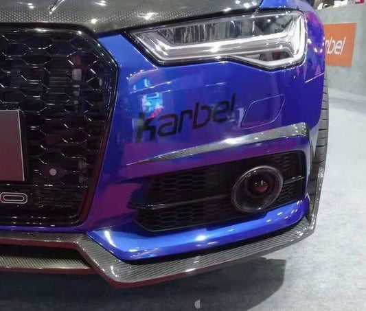 Audi S6 / A6 Avant / A6 S-Line (with s-line bumper, does not base model) C7.5 2016 2017 2018 with Aftermarket Parts - Upper Valences Pre-preg Carbon Fiber from Karbel Carbon