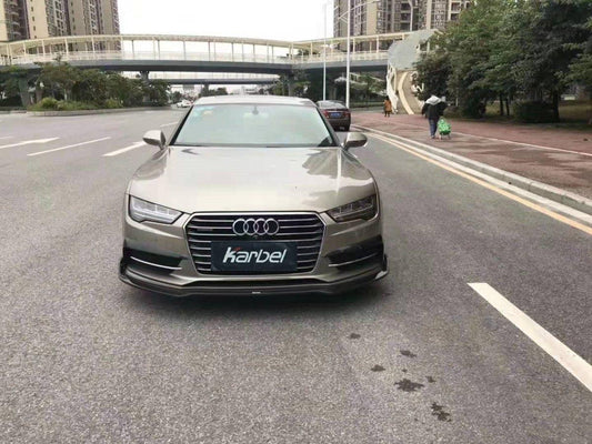 Audi S7 A7 S-line (with s-line bumper, does not base model) C7.5 2016-2018 with Aftermarket Parts - Upper Valences Pre-preg Carbon Fiber from Karbel Carbon
