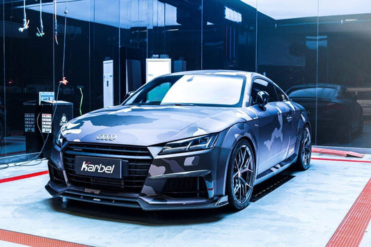 Audi TTS / TT (with s-line bumper) 8S MK3 2015 2016 2017 2018 2019 with Aftermarket Parts - Upper Valences Pre-preg Carbon Fiber from Karbel Carbon