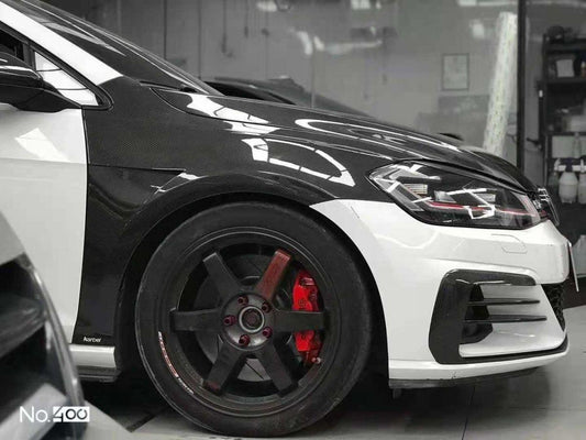 Volkswagen Golf R / GTI MK7.5 2018 2019 2020 2021 with Aftermarket Parts - Upper Valences Pre-preg Carbon Fiber from Karbel Carbon