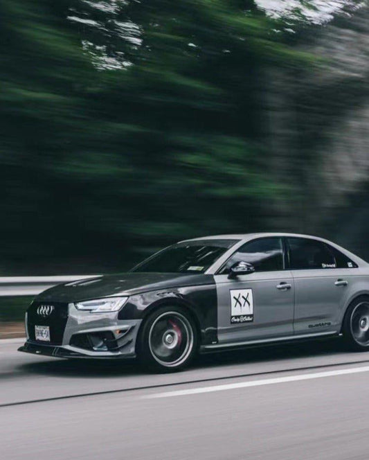 Audi S4 A4 B9 2017 2018 2019 & S4 A4 B9.5 2020 2021 2022 2023 2024 With Aftermarket Parts - Front Fenders Pre-preg Carbon Fiber from Karbel Carbon