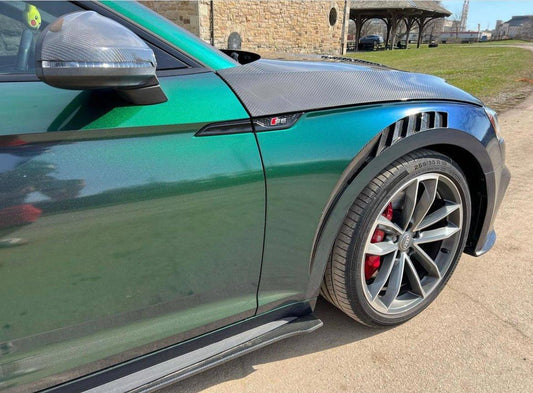 Audi S5 A5 B9 2017 2018 2019 with Aftermarket Parts - Front Fenders Pre-preg Carbon Fiber from Karbel Carbon