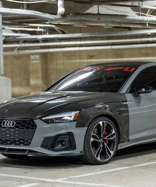 Audi S5 A5 B9 2017 2018 2019 with Aftermarket Parts - Front Fenders Pre-preg Carbon Fiber from Karbel Carbon