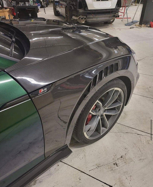 Audi S5 A5 B9 2017 2018 2019 with Aftermarket Parts - Front Fenders Pre-preg Carbon Fiber from Karbel Carbon