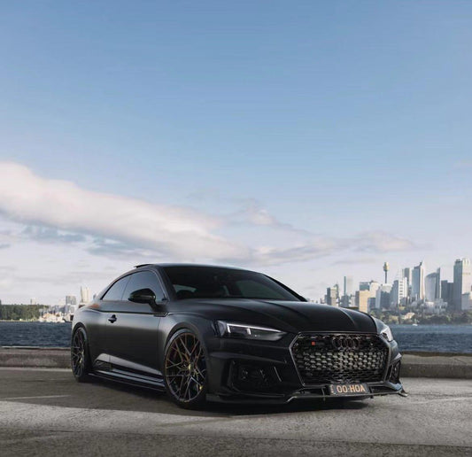Audi RS5 B9 2018 2019 2020 with Aftermarket Parts - Front Lip Pre-preg Carbon Fiber from Karbel Carbon