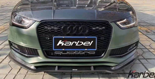 Audi S4 A4 S-line (with s-line bumper, does not fit base model) B8.5 2013 2014 2015 2016 with Aftermarket Parts - Front Lip Pre-preg Carbon Fiber from Karbel Carbon