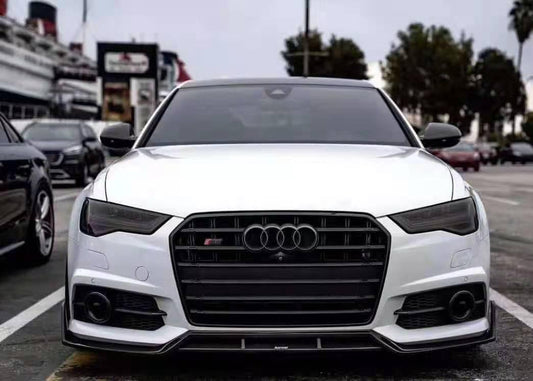 Audi S6 / A6 Avant / A6 S-Line (with s-line bumper, does not base model) C7.5 2016 2017 2018 with Aftermarket Parts - Front Lip Pre-preg Carbon Fiber from Karbel Carbon