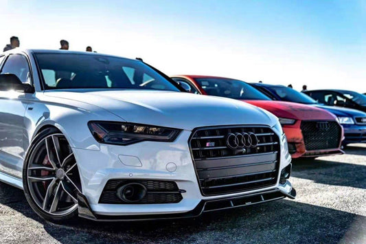Audi S6 / A6 Avant / A6 S-Line (with s-line bumper, does not base model) C7.5 2016 2017 2018 with Aftermarket Parts - Front Lip Pre-preg Carbon Fiber from Karbel Carbon