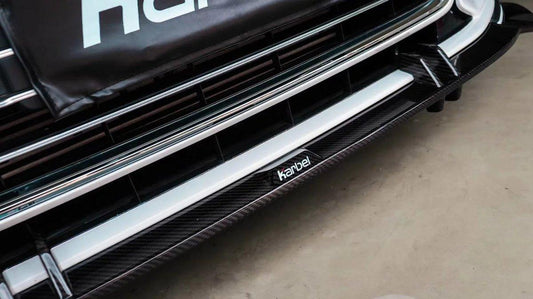 Audi S6 / A6 Avant / A6 (with S-line bumper, does not fit base model) C8 2019 2020 2021 2022 2023 2024 with Aftermarket Parts - Front Lip Pre-preg Carbon Fiber from Karbel Carbon