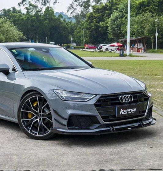 Audi S7 A7 (with s-line bumper) C8 2019-ON with Aftermarket Parts - Front Lip Pre-preg Carbon Fiber from Karbel Carbon