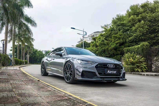 Audi S7 A7 (with s-line bumper) C8 2019-ON with Aftermarket Parts - Front Lip Pre-preg Carbon Fiber from Karbel Carbon