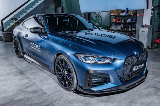 BMW 4 series 430i (with M-package bumper, does not fit base model) M440i G22 G23 2020-ON with Aftermarket Parts - Front Lip Pre-preg Carbon Fiber from Karbel Carbon