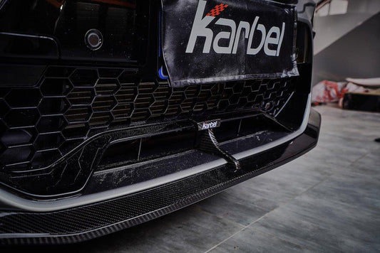 BMW X3M X3MC F97 Pre-LCI 2019 2020 2021 & X4M X4MC F98 Pre-LCI 2019 2020 2021 with Aftermarket Parts - Front Lip Pre-preg Carbon Fiber from Karbel Carbon