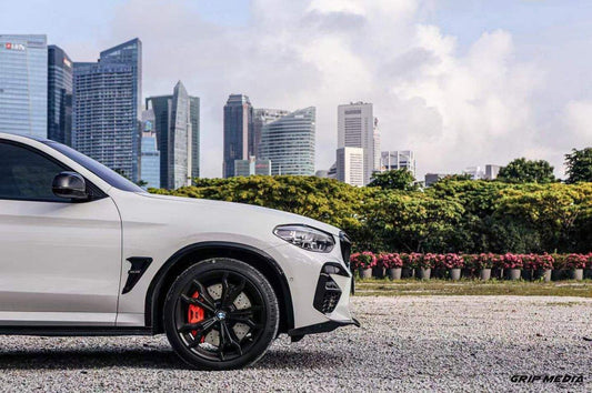 BMW X3M X3MC F97 Pre-LCI 2019 2020 2021 & X4M X4MC F98 Pre-LCI 2019 2020 2021 with Aftermarket Parts - Front Lip Pre-preg Carbon Fiber from Karbel Carbon
