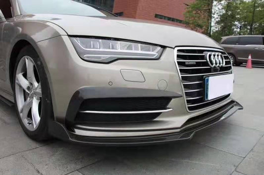 Audi S7 A7 S-line (with s-line bumper, does not base model) C7.5 2016-2018 with Aftermarket Parts - Front Lip Pre-preg Carbon Fiber from Karbel Carbon