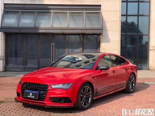 Audi S7 A7 S-line (with s-line bumper, does not base model) C7.5 2016-2018 with Aftermarket Parts - Front Lip Pre-preg Carbon Fiber from Karbel Carbon