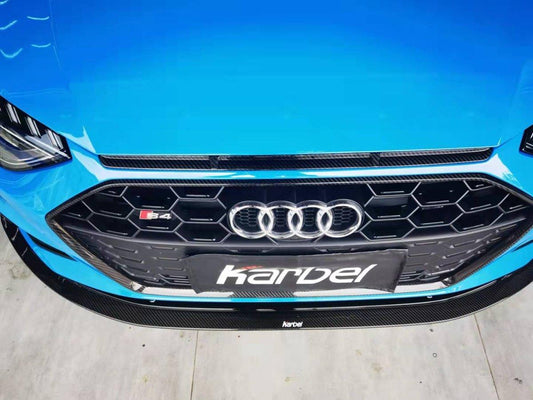 Audi S4 A4 S-line (with s-line bumper, does not fit base model) B9.5 2020 2021 2022 2023 2024 with Aftermarket Parts - Front Lip Pre-preg Carbon Fiber from Karbel Carbon