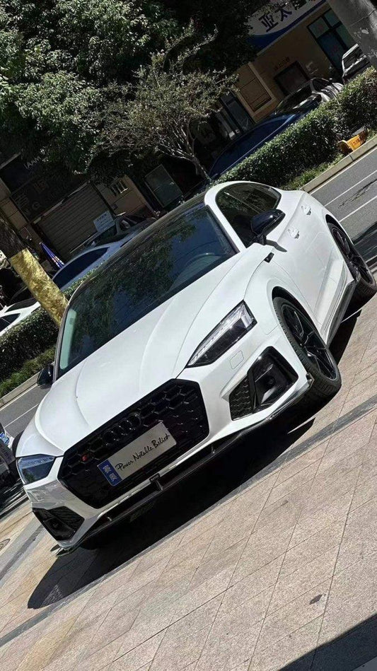 Audi S5 A5 (with s-line bumper, does not base model) B9.5 2020 2021 2022 2023 2024 with Aftermarket Parts - V2 Style Front Lip Pre-preg Carbon Fiber from Karbel Carbon