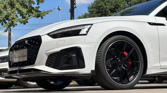 Audi S5 A5 (with s-line bumper, does not base model) B9.5 2020 2021 2022 2023 2024 with Aftermarket Parts - V2 Style Front Lip Pre-preg Carbon Fiber from Karbel Carbon