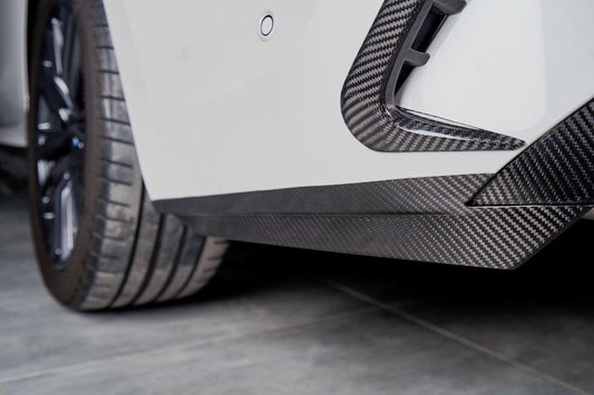 BMW 3 Series 330i (with M-package bumper, does not fit base model) M340i G20 G21 Pre-LCI 2019-2022 with Aftermarket Parts - Rear Bumper Canards Pre-preg Carbon Fiber from Karbel Carbon
