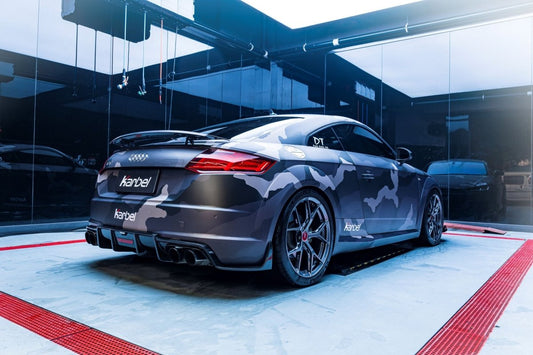 Audi TTS / TT (with s-line bumper) 8S MK3 2015 2016 2017 2018 2019 with Aftermarket Parts - Rear Diffuser & Canards Pre-preg Carbon Fiber from Karbel Carbon