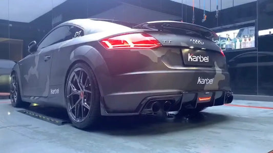 Audi TTS / TT (with s-line bumper) 8S MK3 2015 2016 2017 2018 2019 with Aftermarket Parts - Rear Diffuser & Canards Pre-preg Carbon Fiber from Karbel Carbon