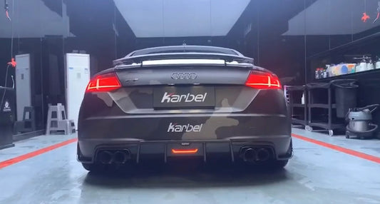 Audi TTS / TT (with s-line bumper) 8S MK3 2015 2016 2017 2018 2019 with Aftermarket Parts - Rear Diffuser & Canards Pre-preg Carbon Fiber from Karbel Carbon