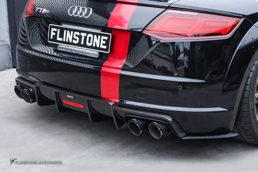 Audi TTS / TT (with s-line bumper) 8S MK3 2015 2016 2017 2018 2019 with Aftermarket Parts - Rear Diffuser & Canards Pre-preg Carbon Fiber from Karbel Carbon