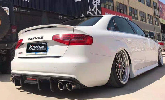 Audi A4 Base Model (does not fit A4 S-line) B8.5 2013 2014 2015 2016 with Aftermarket Parts - Rear Diffuser Pre-preg Carbon Fiber from Karbel Carbon