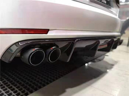 Audi A4 Base Model (does not fit A4 S-line) B9 2017 2018 2019 with Aftermarket Parts - Rear Diffuser Pre-preg Carbon Fiber from Karbel Carbon