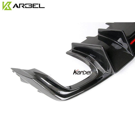 Audi A4 Base Model (does not fit A4 S-line) B9 2017 2018 2019 with Aftermarket Parts - Rear Diffuser Pre-preg Carbon Fiber from Karbel Carbon