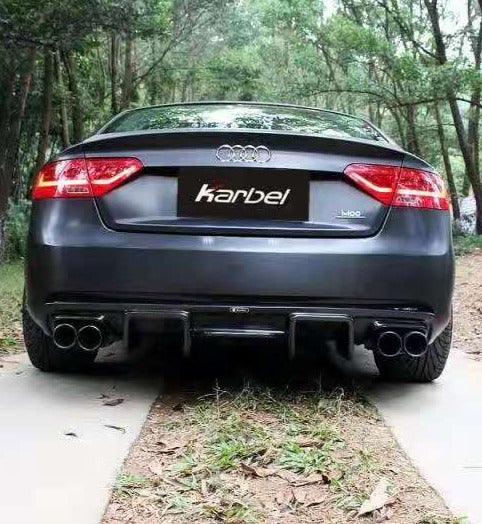 Audi A5 (fits base model, does not fit s-line) B8.5 2012 2013 2014 2015 2016 with Aftermarket Parts - Rear Diffuser Pre-preg Carbon Fiber from Karbel Carbon