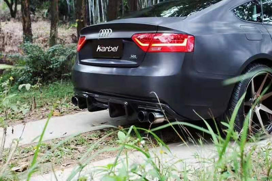 Audi A5 (fits base model, does not fit s-line) B8.5 2012 2013 2014 2015 2016 with Aftermarket Parts - Rear Diffuser Pre-preg Carbon Fiber from Karbel Carbon