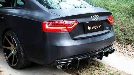 Audi A5 (fits base model, does not fit s-line) B8.5 2012 2013 2014 2015 2016 with Aftermarket Parts - Rear Diffuser Pre-preg Carbon Fiber from Karbel Carbon