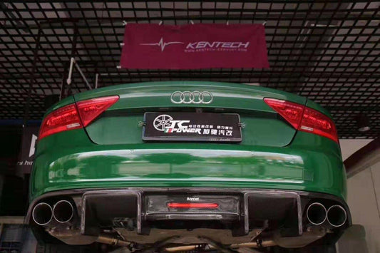 Audi A7 (fits base model, does not fit s-line) C7 2012 2013 2014 2015 with Aftermarket Parts - Rear Diffuser Pre-preg Carbon Fiber from Karbel Carbon