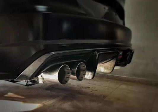 Audi A7 (fits base model, does not fit s-line) C7.5 2016-2018 with Aftermarket Parts - Rear Diffuser Pre-preg Carbon Fiber from Karbel Carbon