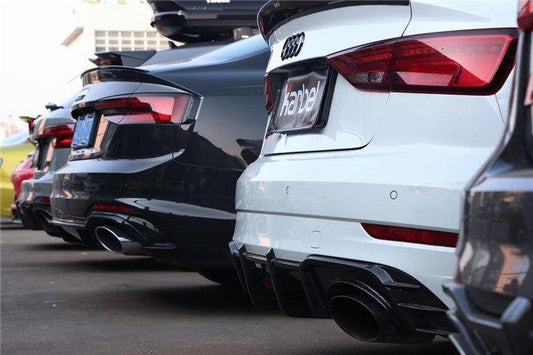 Audi RS3 8V.5 2018 2019 2020 with Aftermarket Parts - Rear Diffuser Pre-preg Carbon Fiber from Karbel Carbon