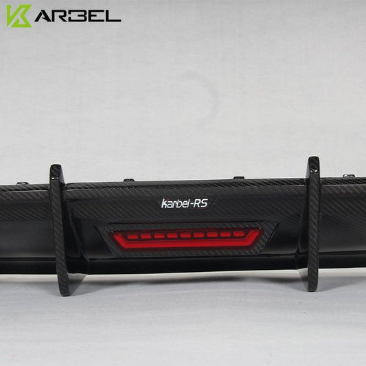 Audi RS3 8V.5 2018 2019 2020 with Aftermarket Parts - Rear Diffuser Pre-preg Carbon Fiber from Karbel Carbon