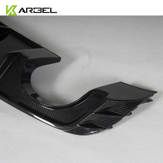 Audi RS3 8V.5 2018 2019 2020 with Aftermarket Parts - Rear Diffuser Pre-preg Carbon Fiber from Karbel Carbon