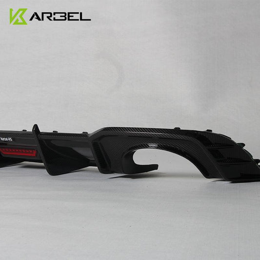 Audi RS3 8V.5 2018 2019 2020 with Aftermarket Parts - Rear Diffuser Pre-preg Carbon Fiber from Karbel Carbon