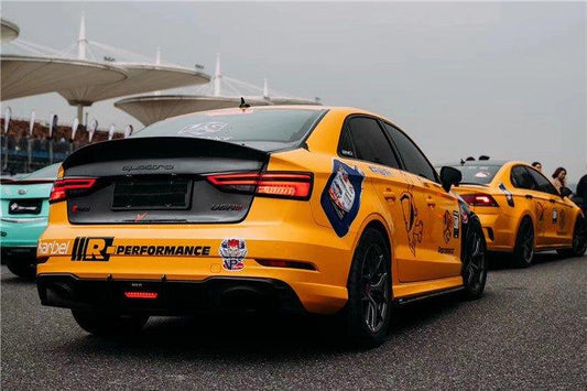 Audi RS3 8V.5 2018 2019 2020 with Aftermarket Parts - Rear Diffuser Pre-preg Carbon Fiber from Karbel Carbon