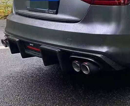 Audi S4 A4 S-line (with s-line bumper, does not fit base model) B8.5 2013 2014 2015 2016 with Aftermarket Parts - Rear Diffuser Pre-preg Carbon Fiber from Karbel Carbon