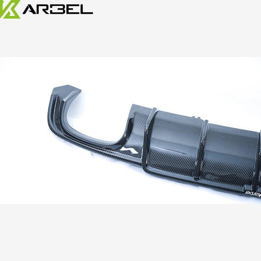 Audi S4 A4 (with S-line bumper, does not fit base model) B9 2017 2018 2019 with Aftermarket Parts - V1 (With LED Light) & V2 (Without LED Light) Style Rear Diffuser Pre-preg Carbon Fiber from Karbel Carbon