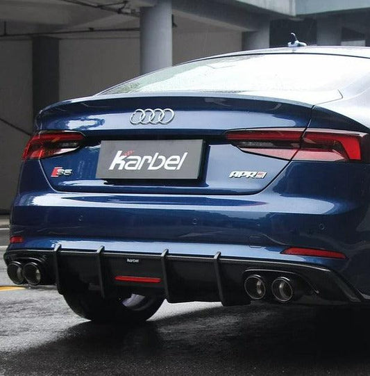 Audi S5 A5 (with s-line bumper, does not base model) B9 2017 2018 2019 with Aftermarket Parts - Rear Diffuser Pre-preg Carbon Fiber from Karbel Carbon