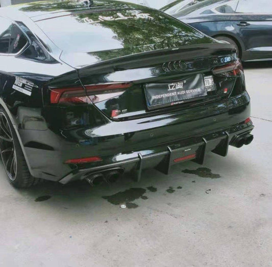 Audi S5 A5 (with s-line bumper, does not base model) B9 2017 2018 2019 with Aftermarket Parts - Rear Diffuser Pre-preg Carbon Fiber from Karbel Carbon