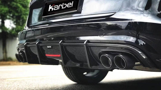 Audi S6 / A6 Avant / A6 S-Line (with s-line bumper, does not base model) C7.5 2016-2018 with Aftermarket Parts - Rear Diffuser Pre-preg Carbon Fiber from Karbel Carbon