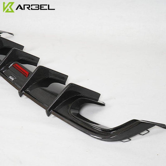 Audi S6 / A6 Avant / A6 S-Line (with s-line bumper, does not base model) C7.5 2016-2018 with Aftermarket Parts - Rear Diffuser Pre-preg Carbon Fiber from Karbel Carbon