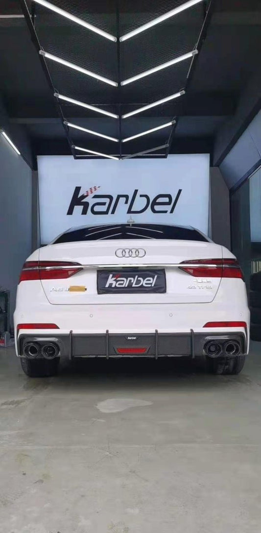Audi S6 / A6 Avant / A6 S-line / A6 C8 2019 2020 2021 2022 2023 2024 with Aftermarket Parts - Rear Diffuser Pre-preg Carbon Fiber from Karbel Carbon