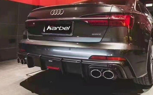 Audi S6 / A6 Avant / A6 S-line / A6 C8 2019 2020 2021 2022 2023 2024 with Aftermarket Parts - Rear Diffuser Pre-preg Carbon Fiber from Karbel Carbon